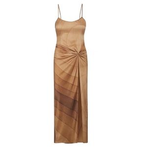 SKIMS HIGH SLIT STRETCH SILK DRESS